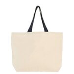 Imprinted 11.5 Oz Hillsboro Canvas Tote - Natural/Navy