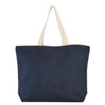 Imprinted 11.5 Oz Hillsboro Canvas Tote - Navy/Natural