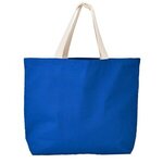 Imprinted 11.5 Oz Hillsboro Canvas Tote - Royal Blue/Natural