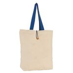 Imprinted 11.5 Oz Portland Button-Up Canvas Tote - Natural/royal Blue