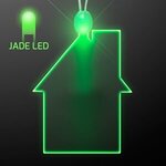 Imprinted House Light Up Acrylic Necklace with Green LED - Green