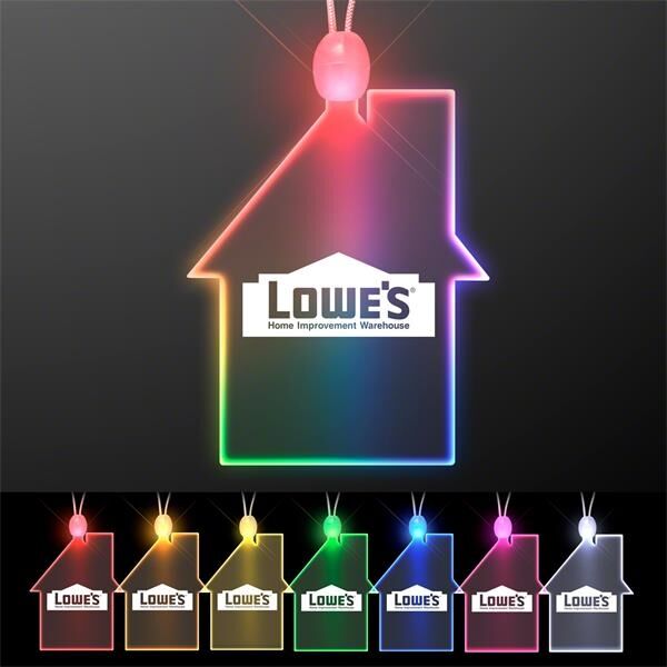 Main Product Image for Custom Printed House Light Up Acrylic Necklace with Green LED