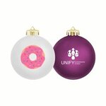 Imprinted Satin Finished Round Shatterproof Ornaments -  