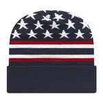 In Stock Flag Knit Cap with Cuff -  