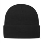In Stock Knit Cap with Cuff - Black