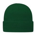 In Stock Knit Cap with Cuff - Forest Green