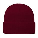 In Stock Knit Cap with Cuff - Maroon