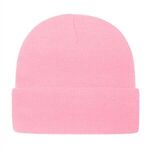 In Stock Knit Cap with Cuff - Pink
