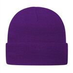 In Stock Knit Cap with Cuff - Purple