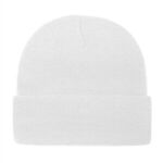 In Stock Knit Cap with Cuff - White