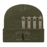 In Stock Stars and Stripes Knit Cap with Cuff - Olive/khaki