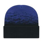 In Stock Static Pattern Knit Cap with Cuff - Black-true Royal