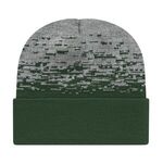 In Stock Static Pattern Knit Cap with Cuff - Forest Green-heather