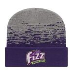 In Stock Static Pattern Knit Cap with Cuff - Purple-heather