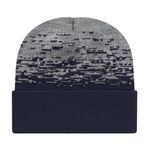 In Stock Static Pattern Knit Cap with Cuff - True Navy-heather