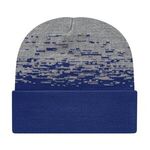 In Stock Static Pattern Knit Cap with Cuff - True Royal-heather