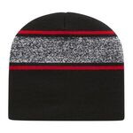 In Stock Variegated Striped Beanie - Black/true Red