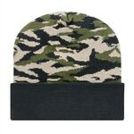 In Stock Vintage Tiger Camo Knit Cap with Cuff -  