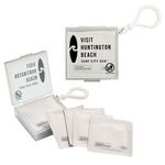 Individual Wet Wipes in Square Plastic Container & Carabiner - Frost