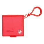 Individual Wet Wipes in Square Plastic Container & Carabiner - Red