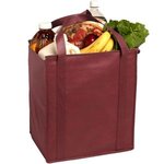 Insulated Large Non-Woven Grocery Tote - Burgundy