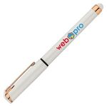 Islander Pearl Rose Gold Stylus Gel Pen - ColorJet - White