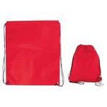Jumbo Nonwoven Drawstring Cinch-Up Backpack - Red