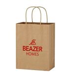 Kraft Paper Brown Shopping Bag - 8" x 10-1/4" -  