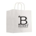 Kraft Paper White Shopping Bag - 10" x 10" -  