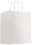 Kraft Paper White Shopping Bag - 13" x 17" - White