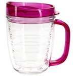 Lakeshore 12 oz. Tritan  Mug with Translucent Handle + Lid - Fuchsia/Clear