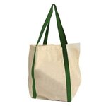 Lakeside Cotton Shop Tote - Digital - Natural With Green Handles