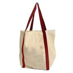 Lakeside Cotton Shop Tote - Digital - Natural With Red Handles