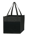 Lami-Combo Shopper Tote Bag - Black With Black