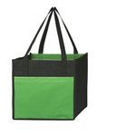 Lami-Combo Shopper Tote Bag - Black with Lime