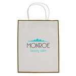 Laminated Paper Gift Bag - White With Gold
