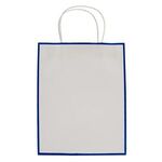 Laminated Paper Gift Bag - White With Royal Blue