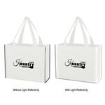 Laminated Reflective Non-Woven Shopper Bag - White