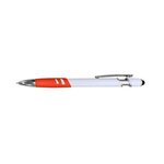 Landon Incline Stylus Pen - White With Orange
