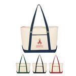 Large Cotton Canvas Sailing Tote Bag -  