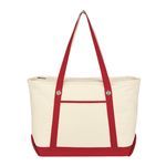 Large Cotton Canvas Sailing Tote Bag -  