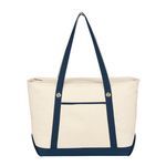 Large Cotton Canvas Sailing Tote Bag -  