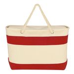 Large Cruising Tote Bag With Rope Handles - Natural Red