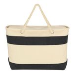 Large Cruising Tote Bag With Rope Handles - Natural With Black