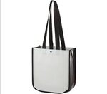 Large Fashion Tote Bag with 19.5" handle - White-black