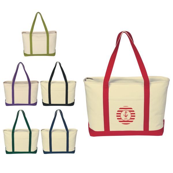Main Product Image for Imprinted Large Heavy Cotton Canvas Boat Tote Bag
