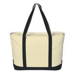 Large Heavy Cotton Canvas Boat Tote Bag -  