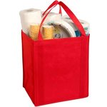 Large Non-Woven Grocery Tote - Red
