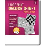 LARGE PRINT Deluxe 3-in-1 Puzzle Book - Multi Color