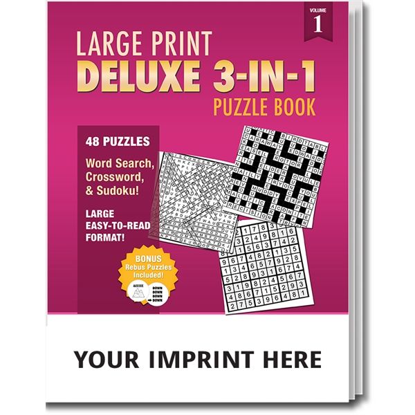 Main Product Image for Large Print Deluxe 3-In-1 Puzzle Book